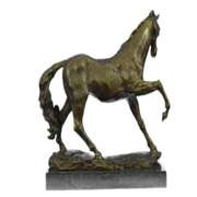 Arabian Horse Bronze Sculpture on Marble Base Figurine
