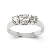 14kt White Gold Round Moissanite 0.44 Moissanite 0.46 Round Moissanite 1.2