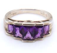 Vintage Sterling Silver Amethyst Ring