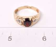 Gorgeous Garnet and Diamond Ring in Yellow Gold