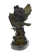 Flying Owl Bird with snake Bronze Sculpture