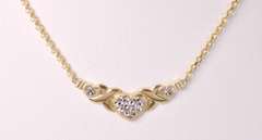Heart Necklace in Two Tone Gold