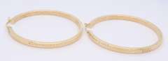 Beautiful Yellow Gold Diamond Cut Large Hoop Earrings