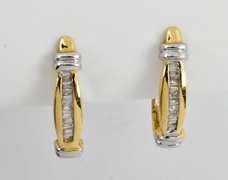 Feminine Baguette Diamond Hoops