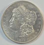 Brilliant Uncirculated 1878-CC Morgan Silver Dollar. Key date