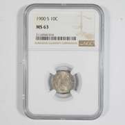 MS63 1900-S Barber Dime - Graded NGC