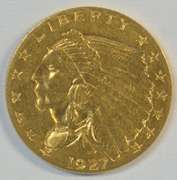 Real flashy 1927 US $2.50 Indian Gold Piece