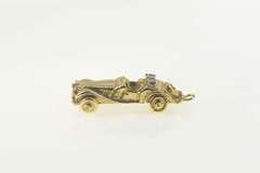 14K Yellow Gold 3D Articulated Syn. Sapphire Car Hot Rod Charm/Pendant