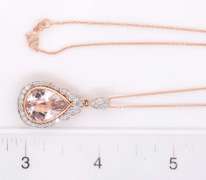 Precious Morganite and Diamond Pendant