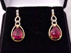 Dazzling 7.22CTW & 0.18CTW Diamond Dangling Earrings in Gold Plated Sterling Silver