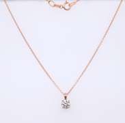 Majestic Rose Gold Round Brilliant Cut Diamond Pendant on Chain