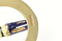 14K Yellow Gold Ornate Enamel Crossing Guard Charm/Pendant