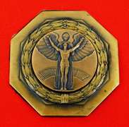 Bronze French Soccer Medal with Box