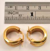 Small Wide 14k Hoop Earrings