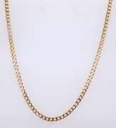 Simple Yellow Gold Curb Link Chain Necklace