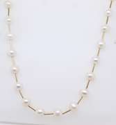 Elegant Yellow Gold Fresh Water Pearl Necklace