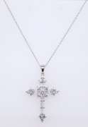 Sterling Silver Crystal Cross Pendant on Chain