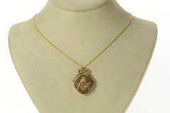 14K Yellow Gold Masonic Symbol Photo Picture Locket Pendant