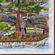 Charles Fazzino, "Take the B Train (Purple)" Framed 3D Limited Edition Silk Screen, Numbered 89/150 and Hand Signed with Certificate of Authenticity.