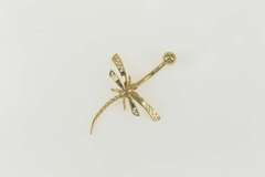 14K Yellow Gold 3D Articulated Dragonfly Symbol Belly Button Ring