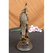 Good vs Evil Angel Striking Devil Bronze Sculpture