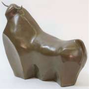 Modern Bull Bronze Sculpture