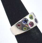 Sterling Silver Ring With Gemstones