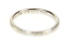 Platinum 2.2mm Art Deco Floral Pattern Wedding Band Ring