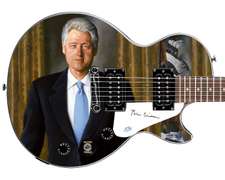 President Bill Clinton Autographed Custom Graphics Gibson Epiphone Guitar ACOA