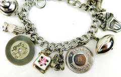 Loaded Vintage Sterling Silver Charm Bracelet