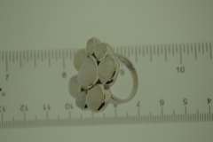 Sterling Silver Milky Stone Cluster Ring
