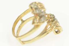 14K Yellow Gold 0.32 Ctw Diamond Retro Wedding Wrap Band Ring