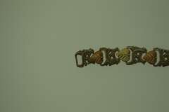 Sterling Silver , 12KT Yellow And Rose Gold Leaf Stem Bracelet
