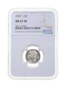 MS67 FB 1937 Mercury Silver Dime - Graded NGC