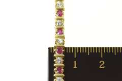 14K Yellow Gold Ruby Cubic Zirconia Classic Tennis Bracelet