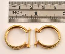 Penny Sized 14k Etched Hoop Earrings