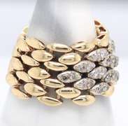 Fabulous Yellow Gold 2 Tone Diamond Flex Ring