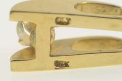 14K Yellow Gold 0.95 Ct Diamond Solitaire Raised Split Bar Pendant