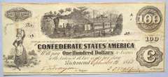 $100 CSA 1862 Note. T-40 Diffused Steam