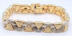 Gorgeous 2 Tone Polished Fancy Link Bracelet
