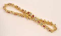 Pretty Ruby and Diamond Bracelet