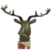 Buck Deer Elk Stag Bronze Sculpture