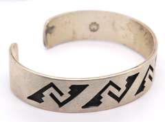 Vintage Sterling Silver American Indian Cuff Bangle