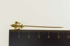 14K Yellow Gold Fleur De Lis French Freedom Symbol Stick Pin