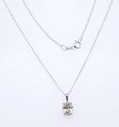 Poweerful White Gold Diamond Pendant on Chain