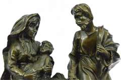 Flight into Egypt Biblical Event Holly Family Bronze Sculpture