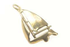 14K Yellow Gold 3D Sail Boat Ocean Sailing Nautical Charm/Pendant