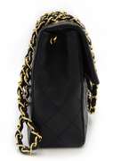 Vintage Chanel Small Black Lambskin Quilted Flap Bag