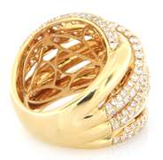 Majestic 18kt Yellow Gold Diamond Crossover Multi Row Ring