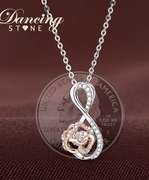 Two Tone 18k Rose Gold Plating Infinity Style Pendant